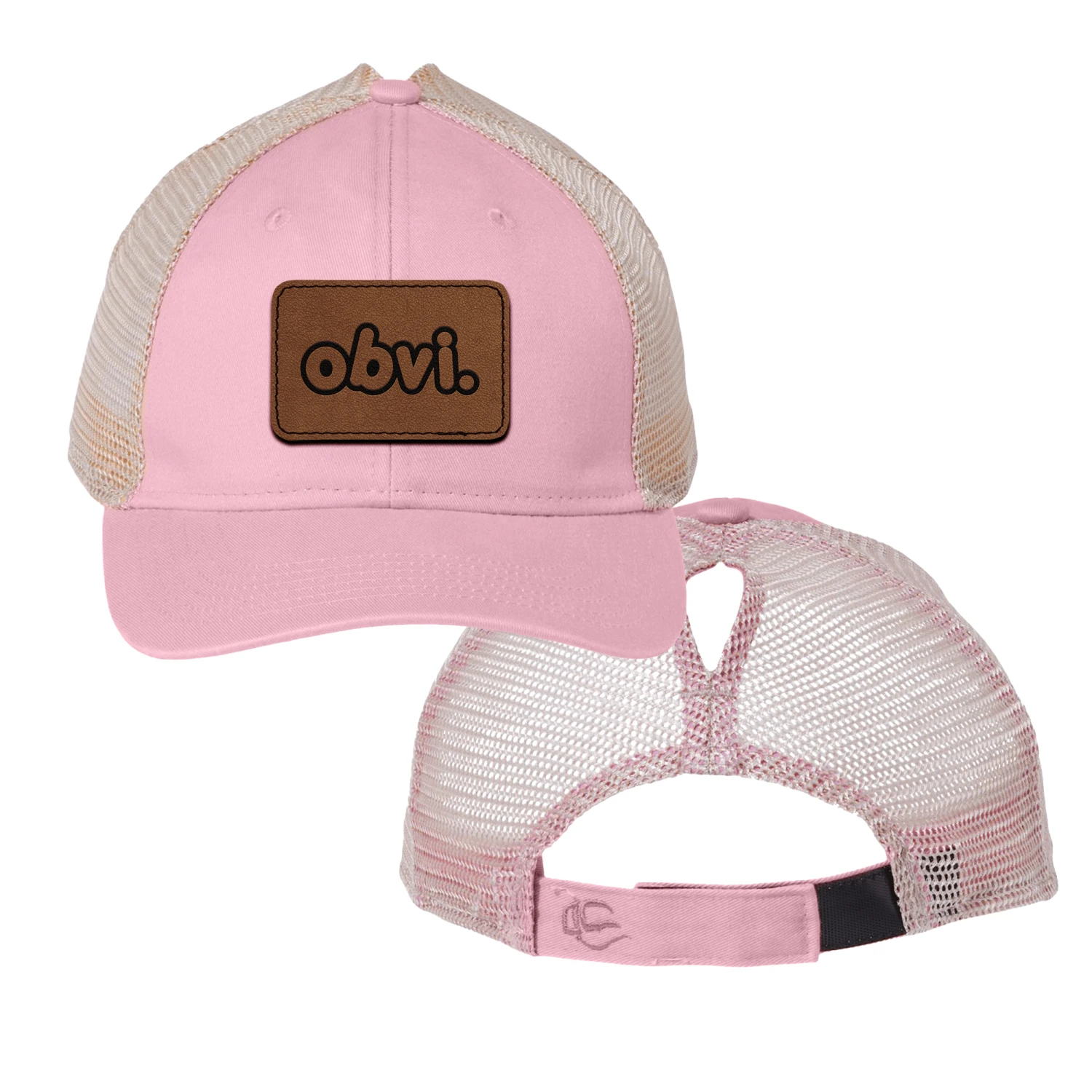 Ponytail Mesh Back Cap With Patch